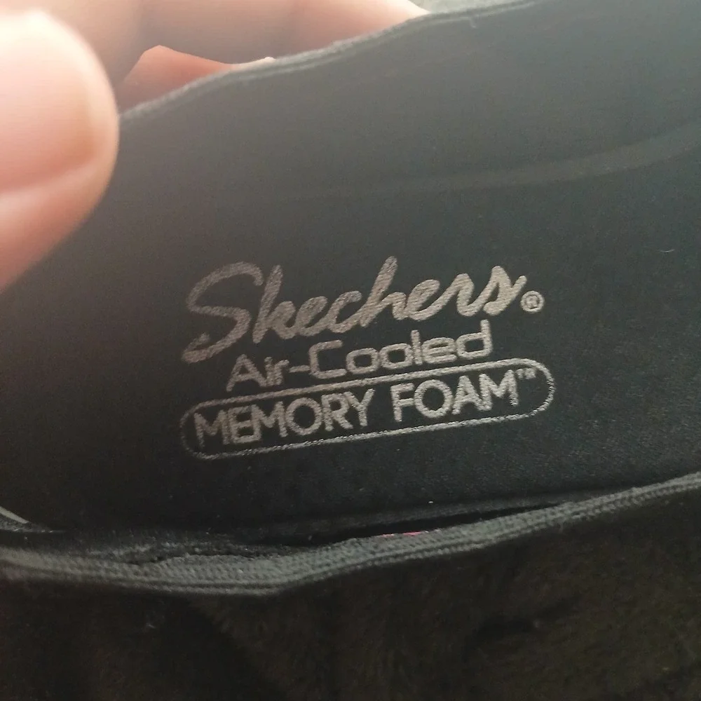 Skechers Cleo 2.0 Love Spell 7.5 Black Knit Scalloped Ballet Flats 158343